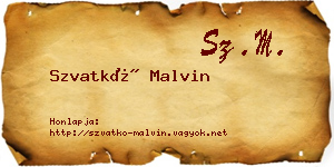 Szvatkó Malvin névjegykártya