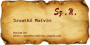 Szvatkó Malvin névjegykártya